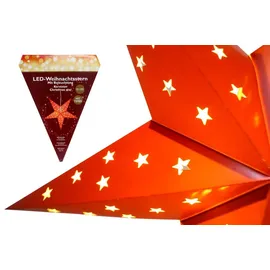 Expo Börse Weihnachtsstern Papier 60 cm mit 10 LEDs und Timer Rot