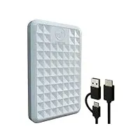 ModusTech Facet 500GB Externe Festplatte Tragbar USB-C/USB 3.1 5Gbps — Kompakte High Speed HDD für Backup, Datensicherung, Gaming, PC, Mac, Laptop, PS4, Xbox, Smart TV (Weiß, 500GB)