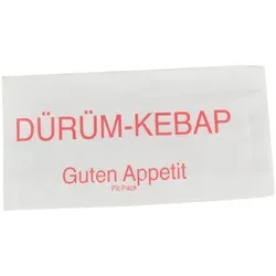 DayBays 5000 Stk. Bäckerfaltenbeutel 10+4x20 cm mit Druck "Dürüm Kebab" weiss gebleicht Natron