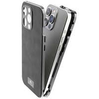 Black Rock 360° Glass Case Premium Leather für Apple iPhone 14 Pro Schwarz