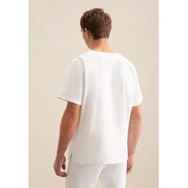 Seidensticker SEIDENSTICKER, Herren, Gr. XL43-44, normale Ärmellängen, weiß, 60% Baumwolle, 40% Polyester, unifarben, regular fit, V-Ausschnitt, gerader Abschluss, Hemden, Kasack Uni