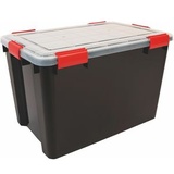 Iris Ohyama AT-LD BkR/C/D.Red Aufbewahrungsbox 70,0 l schwarz, transparent, rot 29,0 x 59,0 x 38,0 cm