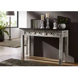 MASSIVMOEBEL24.DE Konsolentisch 120x40x76 Weiß/Braun