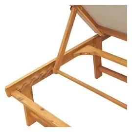 vidaXL Sonnenliege mit Tisch Taupe Massivholz Akazie und Textilene