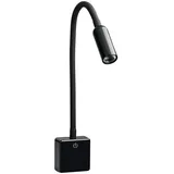 sebson Steckdosenlampe SDL, schwarz, fest verbaute LED neutralweiß, mit Schwanenhals, dimmbar