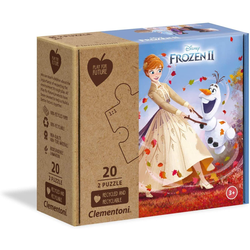 Clementoni® Steckpuzzle Play for Future Puzzle - Frozen II (2 x 20 Teile), Puzzleteile weiß