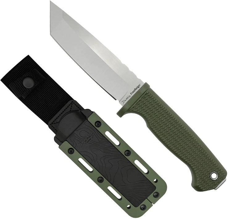 Demko Knives FreeReign - Tanto Rubberized - OD Green AUS10A FR-10A-TOD