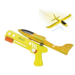 Toi-Toys Spielzeug-Auto AIR Schaumstoff-Flugzeug mit Shooterpistole gelb