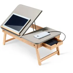 Tchibo - Laptoptisch aus Holz - 50x31x22,5cm - hellgrau - Holz / Holz