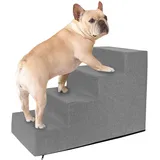 Domarex Stabile Hundetreppe mit 4 Stufen - 40x60x30 cm - rutschfeste und Wasserabweisende Rampe für kleine Hunde und Katzen