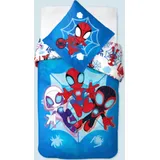 Carbotex Spidey Wendebettwäsche Set für Kinder, Jugendliche und Erwachsene 135x200/80x80cm