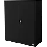 ML-Design Aktenschrank abschließbar, 90x40x109 cm Schwarz Stahl, 3 höhenverstellbare Einlegeböden, Büroschrank mit 2 Türen,