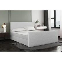 Kaiser Boxspringbett mit bettkasten und Matratze + Topper LILA stof Puente Silber 180x200 cm
