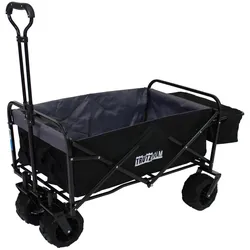 Bollerwagen faltbar Breitreifen Schwarz, innen grau Falt-Bollerwagen