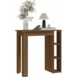 vidaXL Bartisch mit Regal 102 x 50 x 103,5 cm Braun Eiche
