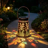 Colorful Sunflower Solar Garden Lantern,Sonnenblumen Solar Laterne im Freien wasserdicht IP65, Metall Solar Gartenleuchten für Außen Garten Draußen Balkon,Geschenk für Frauen Mutter (B-Color)