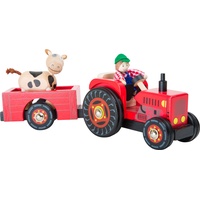 small foot company Small foot Traktor mit Anhänger „Bauernhof“ Holz, 4-teilig, play&fun