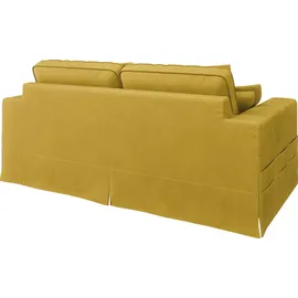 Home Affaire 3-Sitzer HOME AFFAIRE "ALISSAS BIS mit vielen Kissen, Biesen an den Kissen", gold, B:196cm H:95cm T:108cm, 92% Polyester, 8% Nylon, Sofas, Hussen-Optik, kleine Taschen an der Seite zum Verstauen