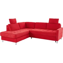 sit&more Ecksofa SIT & MORE "Pablo L-Form", rot, B:233cm H:78cm T:196cm, Struktur fein (100% Polyester);Struktur (100% Polyester), Sofas, Ecksofa, wahlweise mit Bettfunktion