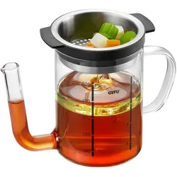Fetttrennkanne GEFU "SEPARATO", transparent, H:13,4cm, Borosilikatglas, Messbecher, effektive Fettabscheidung, 0,5 Liter