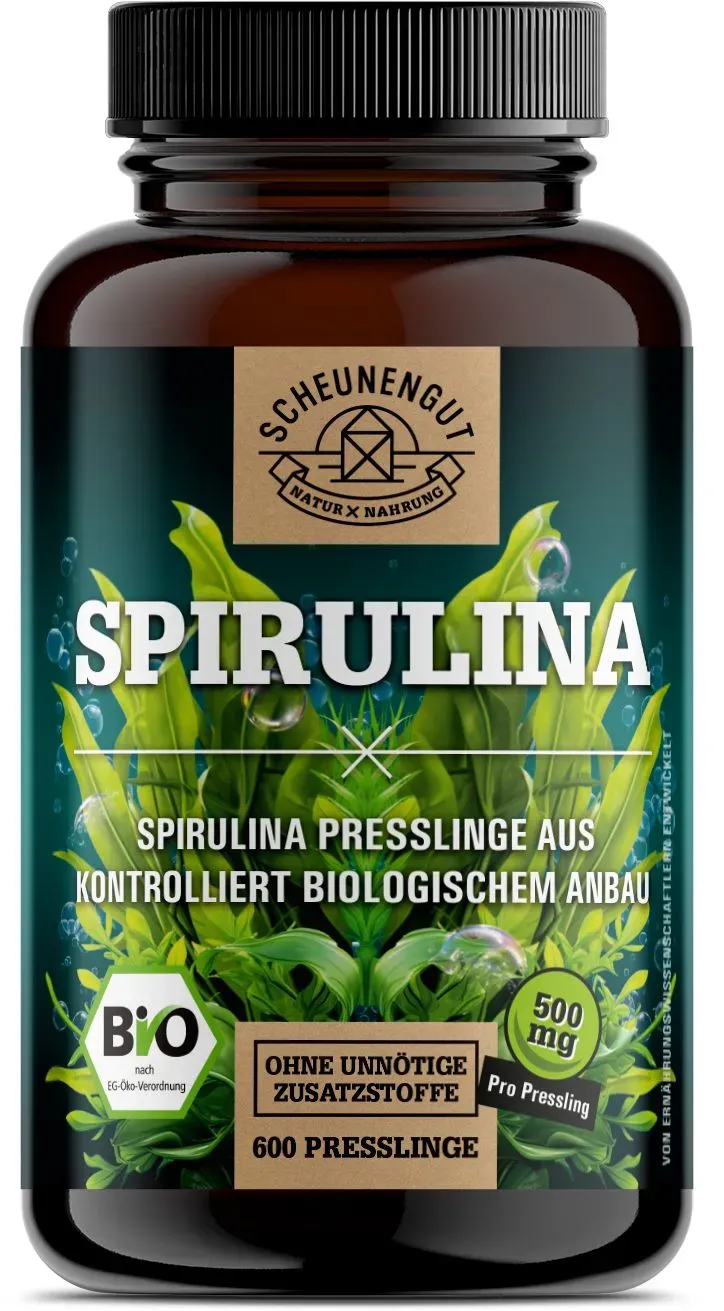 Scheunengut® Bio Spirulina Presslinge | 500mg pro Pressling beste Qualität aus Darwin, Australien 600 St