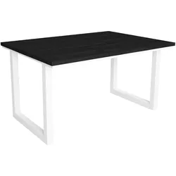 SKRAUT HOME Esstisch, 6 Plätze, 140x90x75cm, Robust und stabil dank seiner Zarge und massiven Beinen, Farbe Schwarz, Industriestil - T140BocUBL
