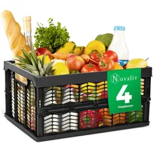 Novaliv Klappbox 30 L 4-tlg. Schwarz