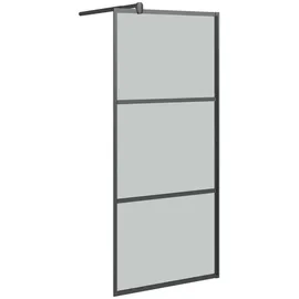 vidaXL Duschwand Walk-In Dusche 80 x 195 cm Dunkel ESG Glas Schwarz