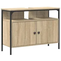 vidaXL Waschbeckenschrank mit Tür Braun 80 x 30 x 60 cm Holzwerkstoff 864341