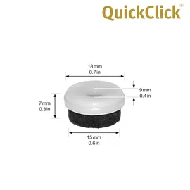 QuickClick Wagner QuickClick® Filzgleiter Möbelgleiter Stuhlgleiter Ersatz - 8er-Set Ersatzgleiter - Filz robust Natural - Durchmesser Ø 20 mm - für Basis Ø 20 mm - Made in DE - 15802300