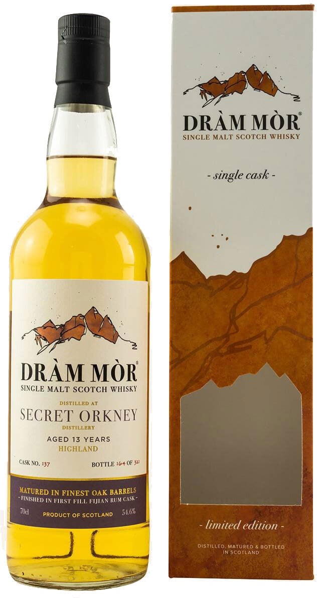 Dram Mòr Secret Orkney 13 Jahre - Fiji Rum Finish - Cask #137 -...