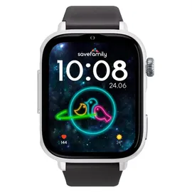 SaveFamily SaveWatch Plus 2 GPS+Cellular 49,8 mm Weiß Silikonarmband Black is Black