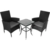 MONSTER SHOP Gartenmöbel Set Bistroset Sitzgruppe Rattan Gartenset Gartenstühle mit Tisch