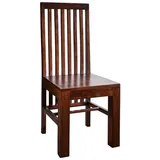 Massivmoebel24 Stuhl Akazie 46x46x109 nougat lackiert Oxford #26