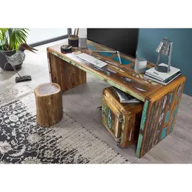 Massivmoebel24 Schreibtisch Altholz 170x65x76 mehrfarbig