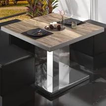 GGM Möbel Bistro Loungetisch Braun Sheesham 80 x 80 x 41 cm