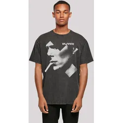 T-Shirt F4NT4STIC "David Bowie Oversize T-Shirt", Herren, Gr. S, schwarz, Obermaterial: 100% Baumwolle, casual, oversize, Rundhals, Kurzarm ohne Bündchen, Shirts, Print