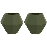 VidaXL Pflanzkübel 2 Stk Olive Grün 75 x 75