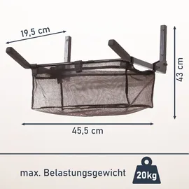 Lemodo Fahrrad Wandhalterung klappbar mit Ablagenetz schwarz