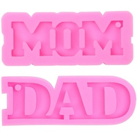 Keepaty MOM und DAD Form Silikon Schokoladenformen für Muttertag/Vatertag, 2 Stück in Buchstabenform für Schokolade/Süßigkeiten