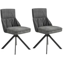 byLIVING Esszimmerstuhl California (Set), 2 St., Samtstoff Velvet-Webstoff, 2er-Set, mit Taschenfederkern, 180 Grad drehbar mit Rückholfunktion, grau