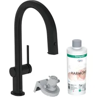 Hansgrohe Aqittura M91 FilterSystem 210, Ausziehauslauf, 1jet, sBox, Starter Set Mattschwarz