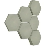 platino24 Akustikpaneele 6 Elemente Edition LOFT 3D I Ø 300mm Akustikplatten Schalldämmung Wand & Decke I Akustikschaum Schall-Absorber aus Basotect 30-70mm mit Akustikbeschichtung Farbe: Concrete