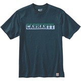 CARHARTT Relaxed Fit Heavyweight Logo Graphic T-Shirt, blau, Größe L