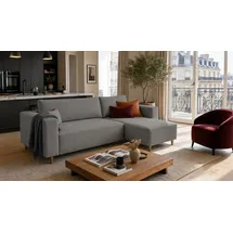 marpur Ecksofa RIO, Cordstoff, Bettfunktion und Bettkasten grau
