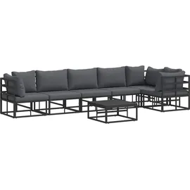 vidaXL Garten-Lounge-Set 7-tlg. schwarz Aluminium