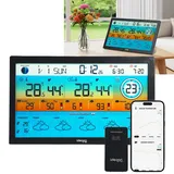 shop'n smile ideoon WLAN Funk Wetterstation mit XXL-Farb-Display Schwarz