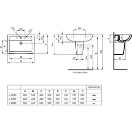 Ideal Standard Eurovit Plus Waschtisch 60 x 46 cm (V302701)