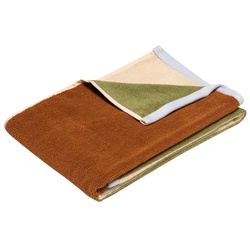 Hübsch Interior - Block Handtuch, small, grün / braun / beige