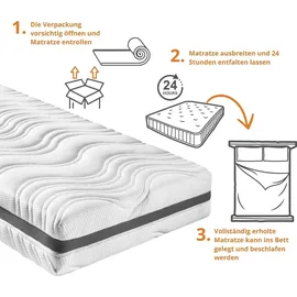 sleepling ergonomische 7-Zonen Federkernmatratze, mit Kaltschaumauflage, 80 x 200 cm, 18 cm, H4, sleepling Comfort 130